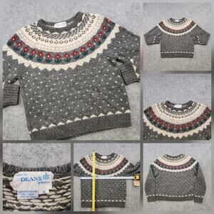 Deans Of Scotland Sweater Womens Small Fair Isle Wool Knit Shetland Pullover
